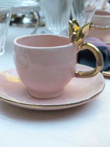 Tasse mit Krone vergoldet